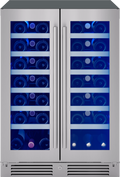 ZEPHYR Presrv Wine Cooler, 24in UC, SS+Gls, Fr Door, 2Z in Stainless Steel - PRW24C32CG