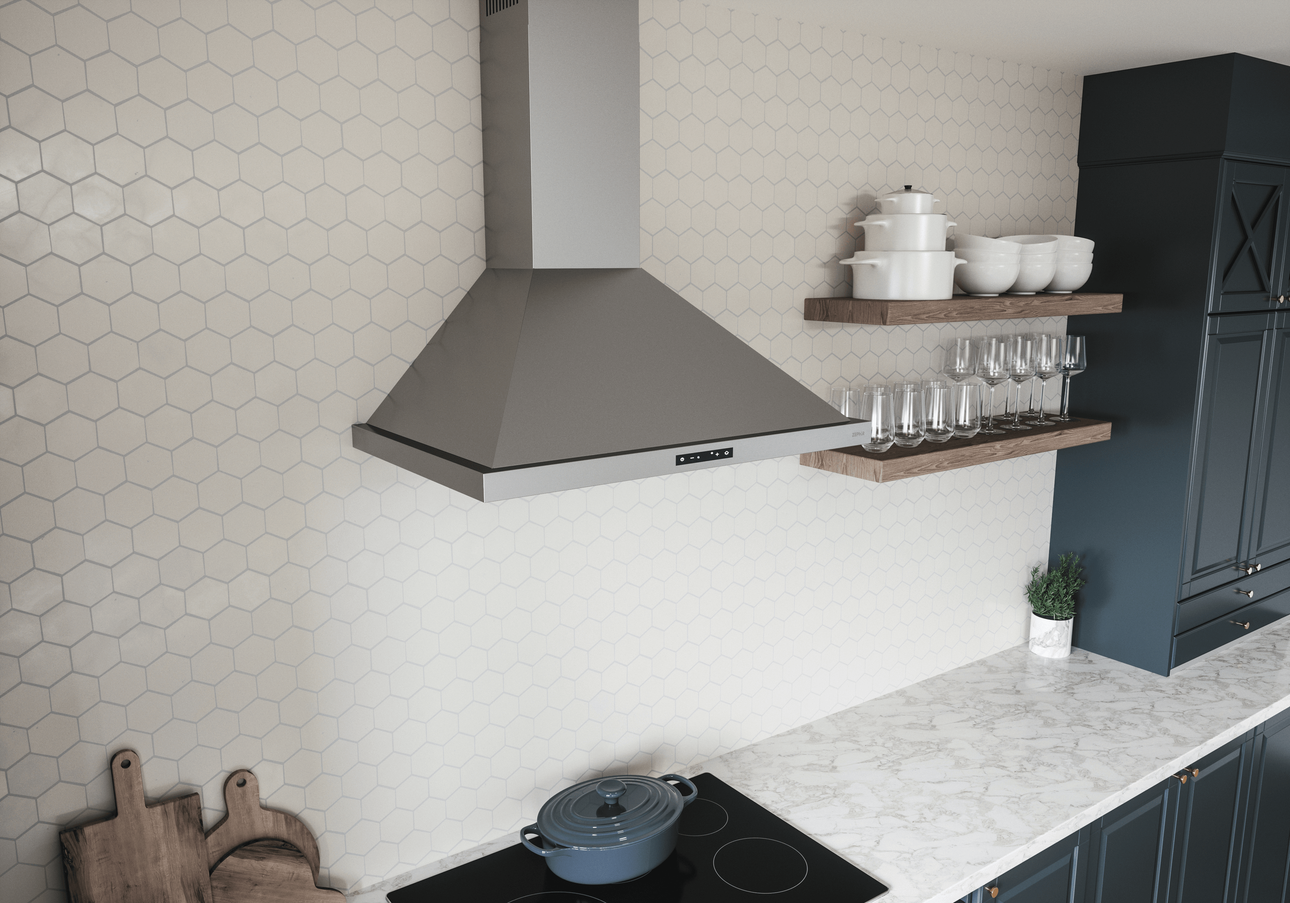 ZEPHYR Ombra, Wall, 36", SS, 600 CFM in Stainless Steel - ZOME36BS