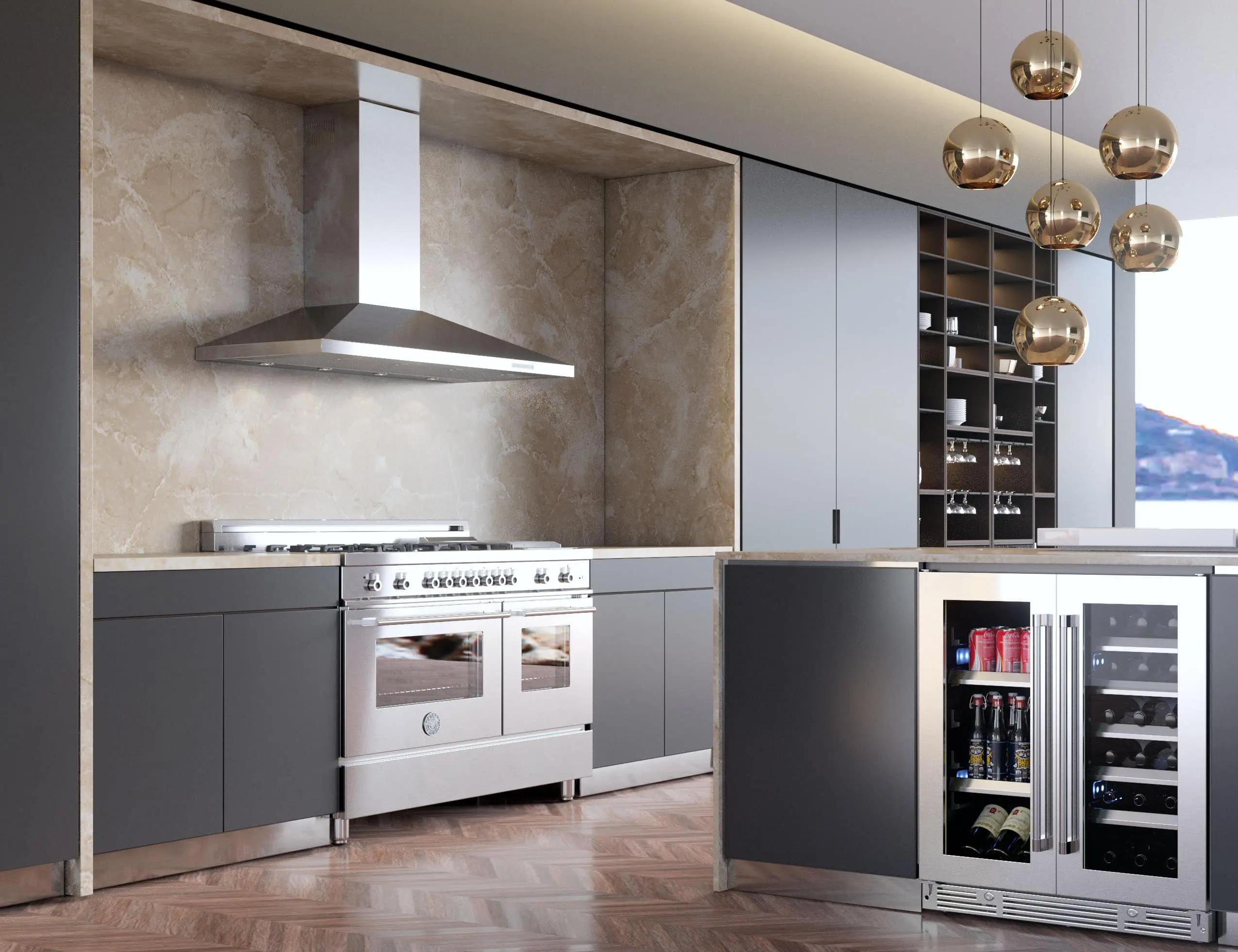 XO APPLIANCE XOV42SC 42" 600/395 CFM Italian Made Wall Chimney Range Hood in Stainless Steel - XOV42SC