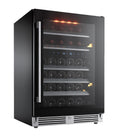 XO APPLIANCE XOU24WDZGBR Dual Zone Wine Cooler, 24" Black Glass, Right Hinge Black - XOU24WDZGBR