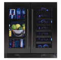 XO APPLIANCE XOU30BWDDGBS 30" Beverage/Wine Double Door Black in Stainless Steel & Glass - XOU30BWDDGBS