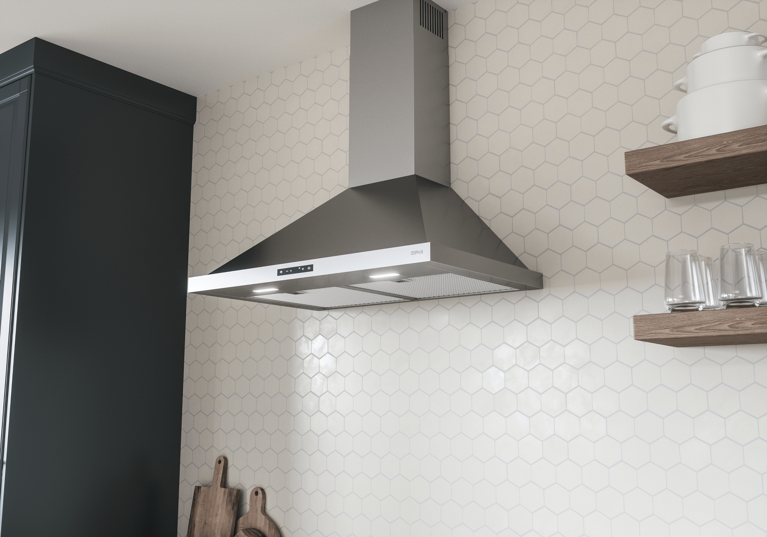 ZEPHYR Ombra, Wall, 30", SS, 600 CFM in Stainless Steel - ZOME30BS