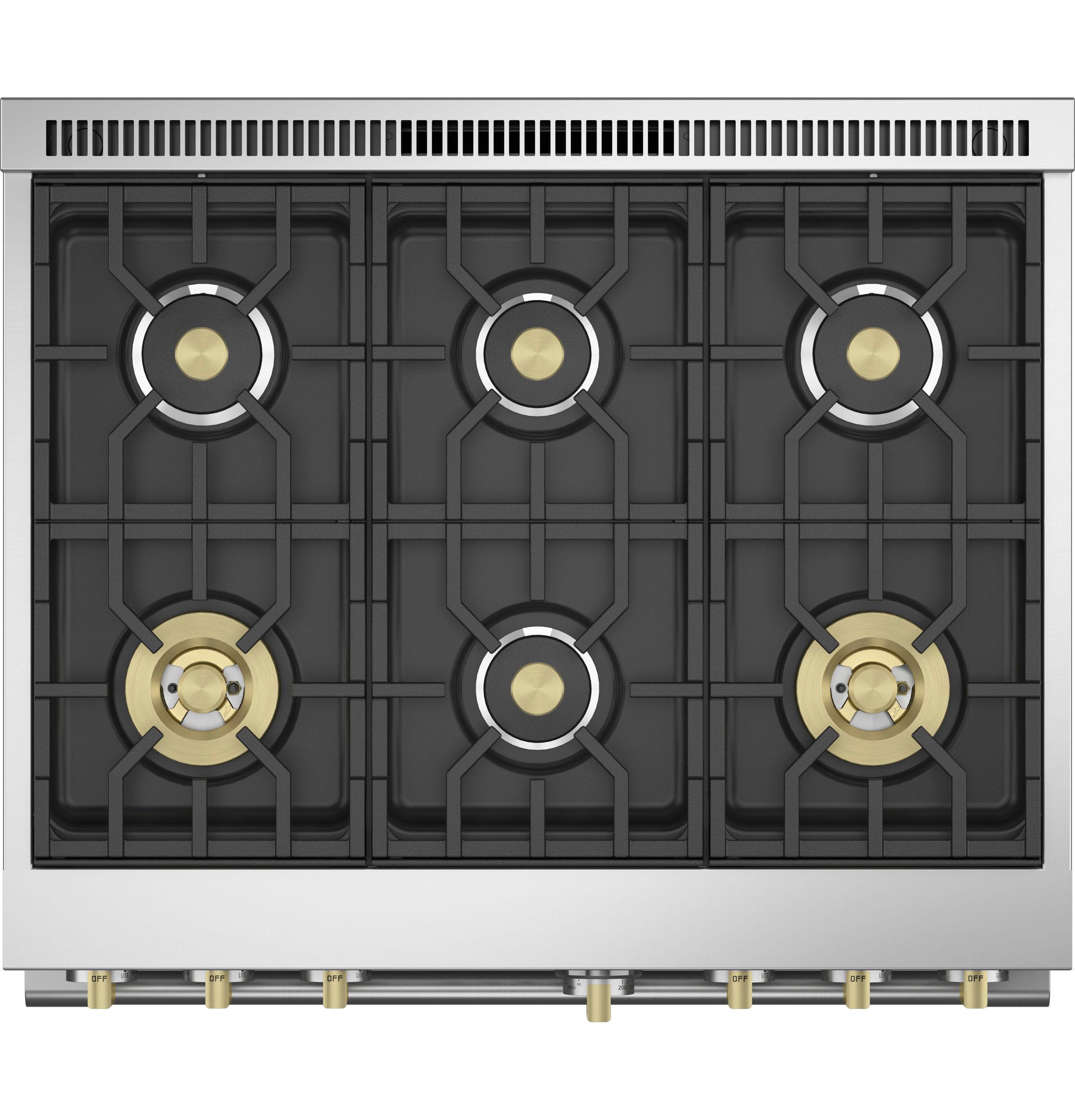 MONOGRAM Monogram 36" Dual-Fuel Professional Range with 6 Burners in Stainless Steel - ZDP366NTSS
