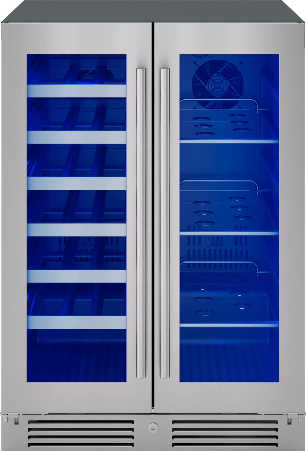ZEPHYR Presrv Wine & Bev Cooler, 24in UC, SS+Gls, Fr Dr in Stainless Steel - PRWB24C32CG