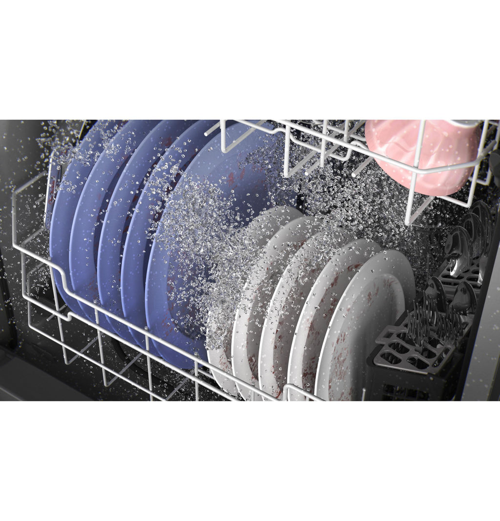 GE APPLIANCES GDF550PGRBB GE® ENERGY STAR® Front Control with Plastic Interior Dishwasher with Sanitize Cycle & Dry Boost Black