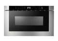 XO APPLIANCE XOMWD24S 24" Built-In Microwave Drawer - Black Glass & Stainless Black On Stainless - XOMWD24S