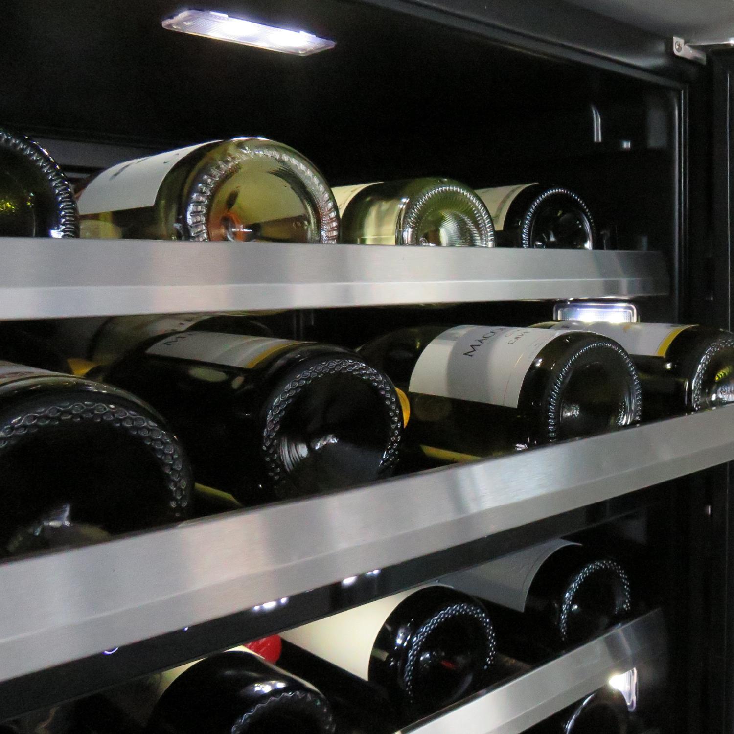 XO APPLIANCE XOU24WDZGOL 24" Wine Cooler, Dual Zone Panel Ready Glass, Left Hinge Custom Panel Ready - XOU24WDZGOL