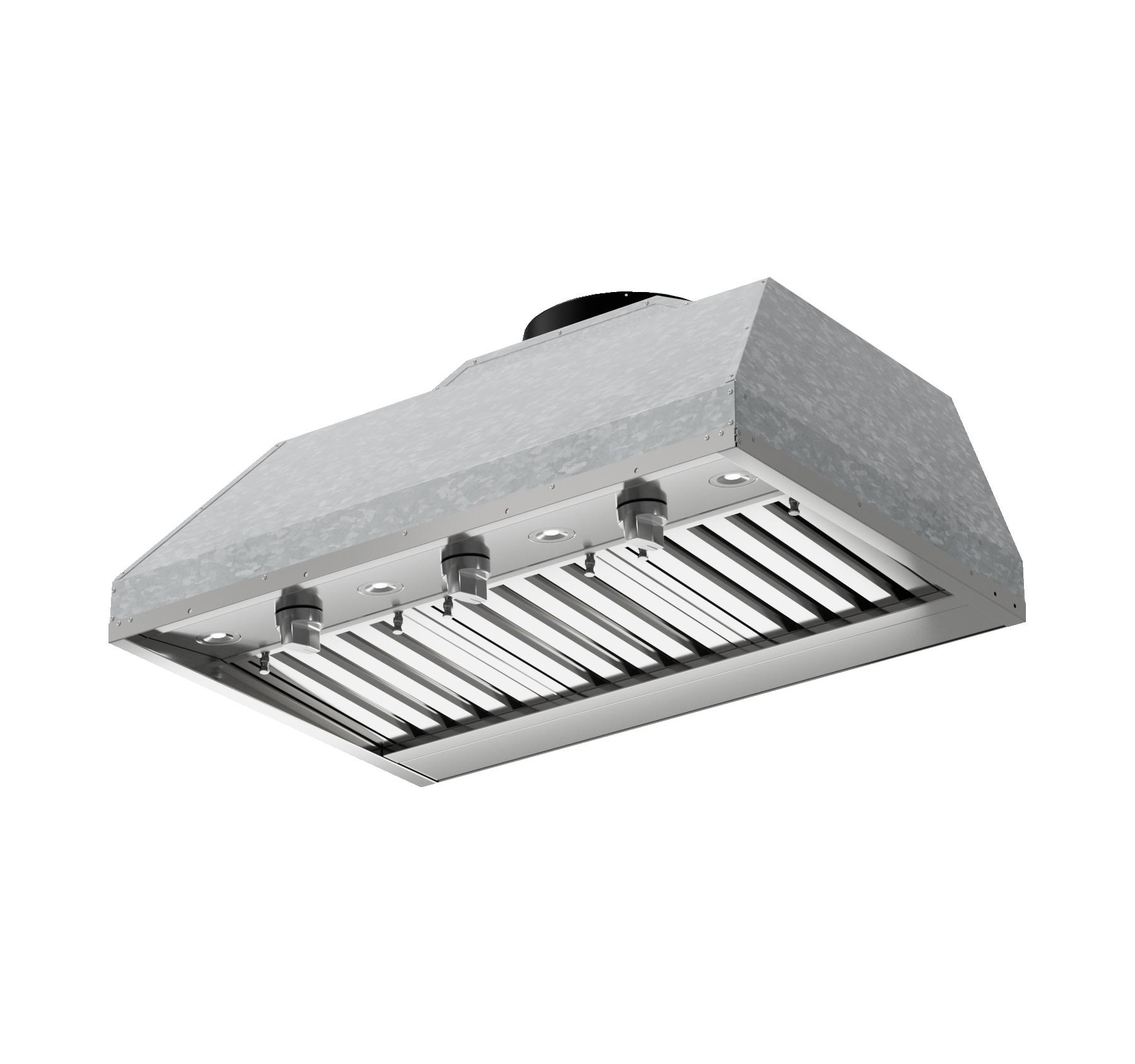 XO APPLIANCE XOGVIL36S Outdoor Custom Insert for a 36" Wide Custom Hood, 1200 CFM, LED Lights, Pro Baffle Filters - XOGVIL36S