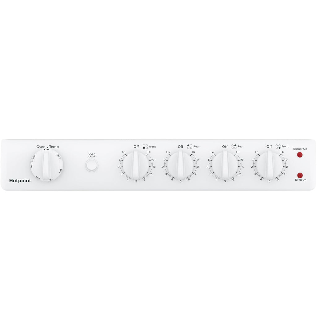 HOTPOINT RAS300DMWW Hotpoint® 24" Free-Standing Front-Control Electric Range White