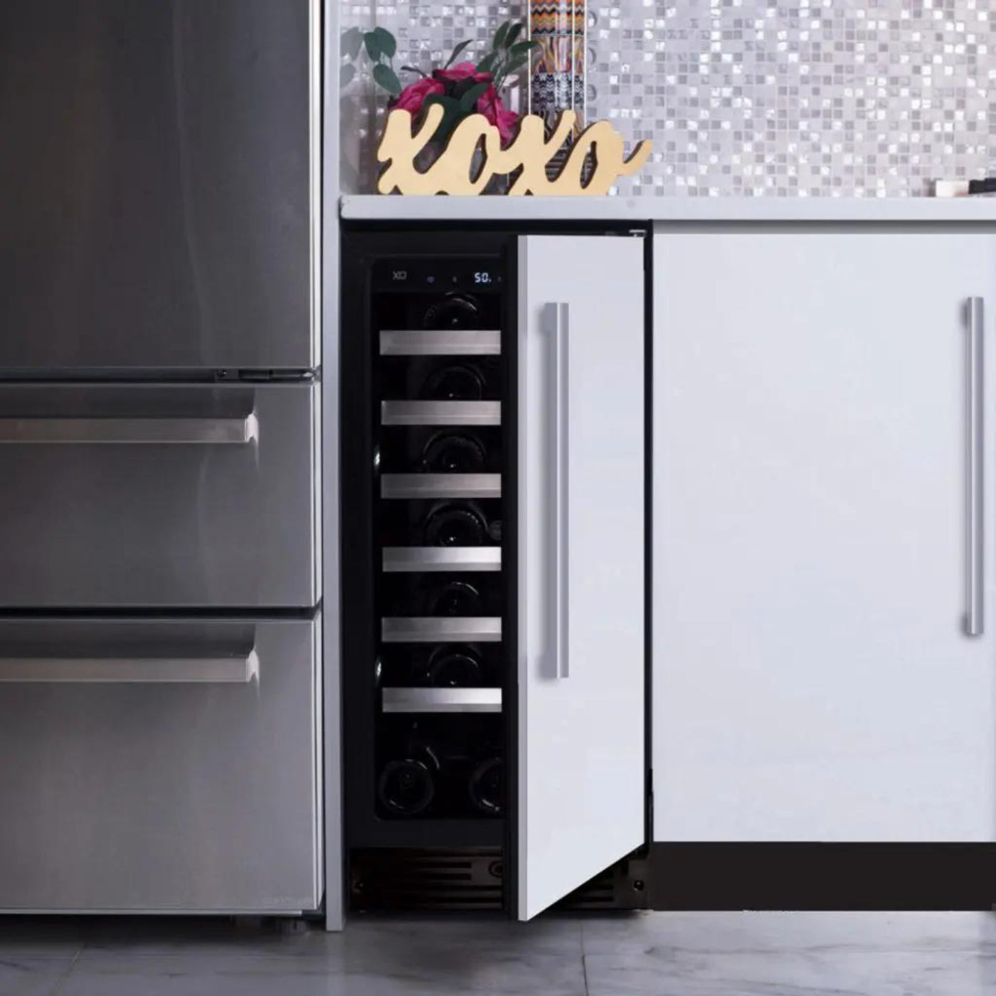 XO APPLIANCE XOU15WOFL Wine Cooler, 15" Solid Panel Ready Door, Left Hinge Custom Panel Ready - XOU15WOFL