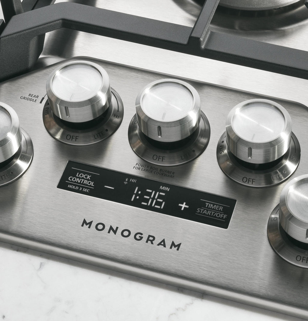 MONOGRAM Monogram 36" Deep-Recessed Gas Cooktop in Stainless Steel - ZGU36ESLSS
