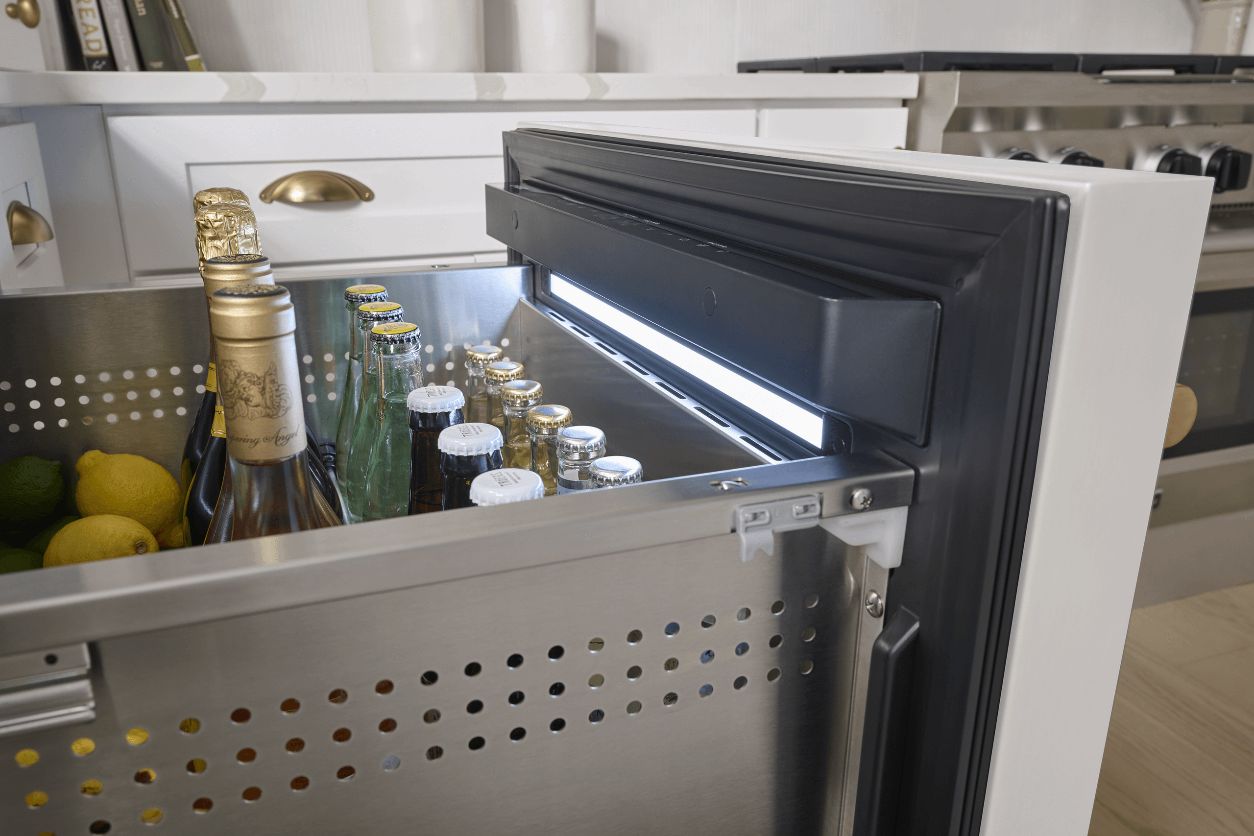 ZEPHYR Presrv Refrigerator Drawers, 24in Compact, Panel Ready, 2 Zone Custom Panel Ready - PRRD24C2AP