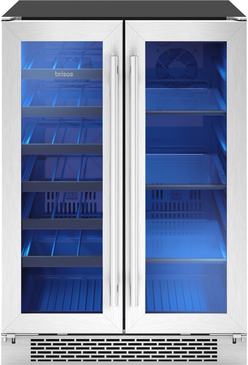 ZEPHYR Brisas Wine Bev Cooler, 24in UC, SS+Gls, Fr Dr, 2Z in Stainless Steel - BWB24C32AG