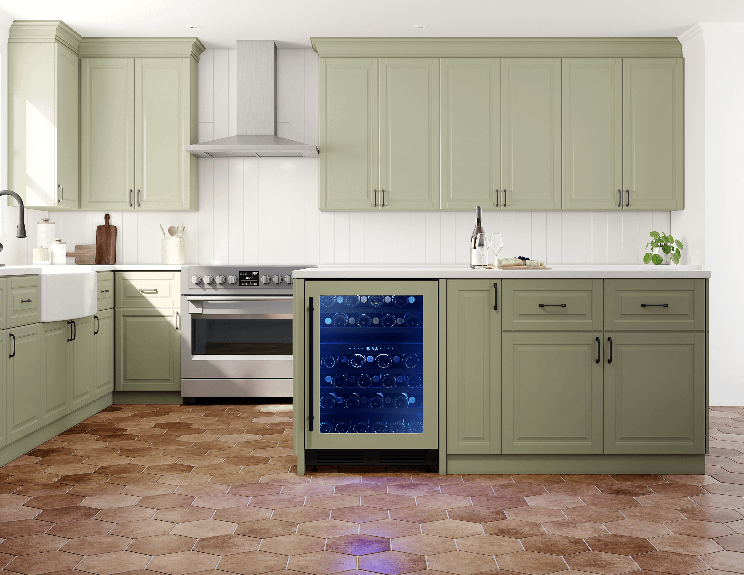 ZEPHYR Presrv Wine Cooler, 24in UC, Panel Ready+Gls, 2Z Custom Panel Ready - PRW24C02CPG