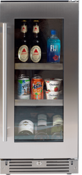 XO APPLIANCE XOU15BCGSR 15" Beverage Center, in Stainless Steel Glass, Right Hinge in Stainless Steel - XOU15BCGSR