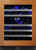 XO APPLIANCE XOU24WDZGOL 24" Wine Cooler, Dual Zone Panel Ready Glass, Left Hinge Custom Panel Ready - XOU24WDZGOL