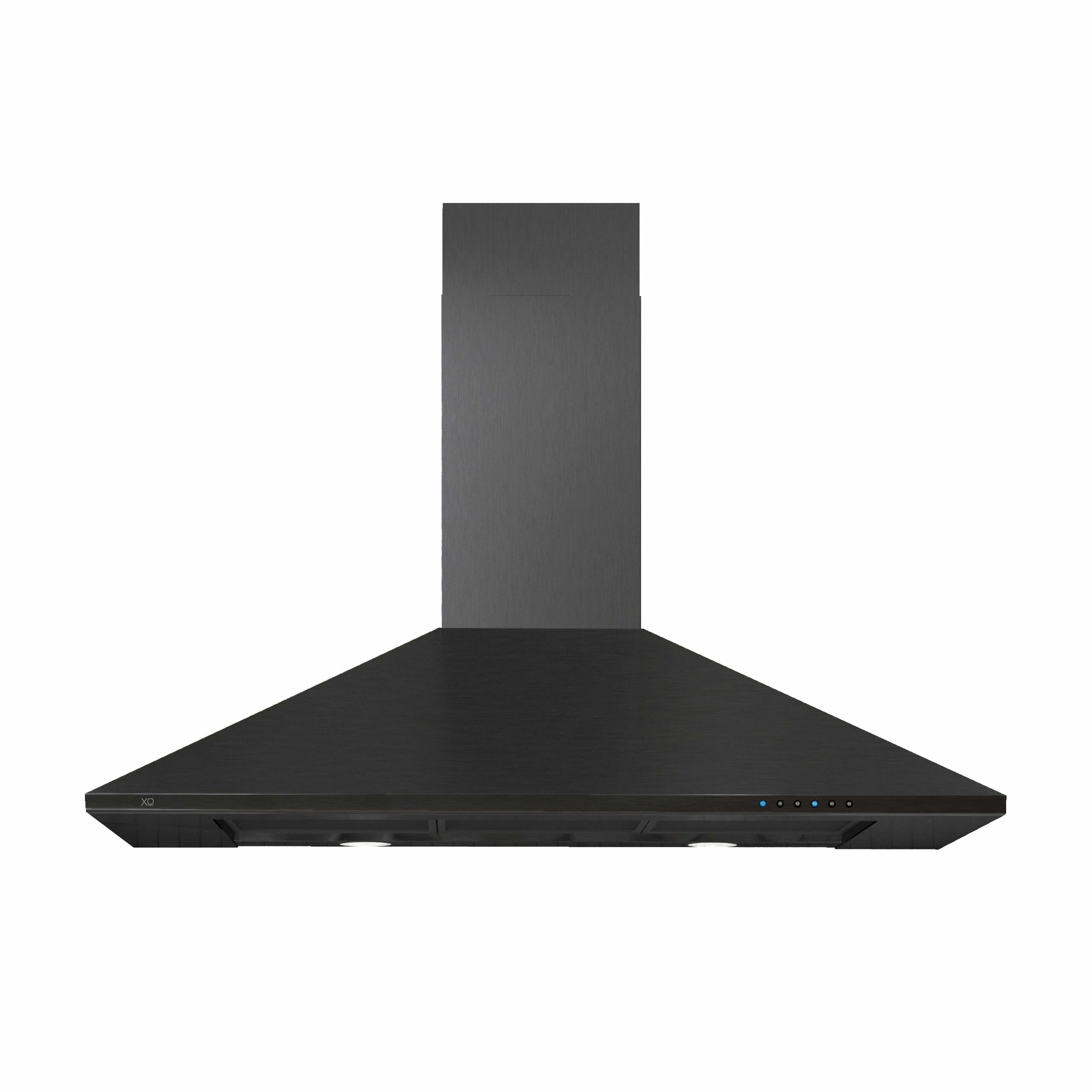 XO APPLIANCE XOB36BC 36" CCC 600/395 CFM Italian Made Wall Mount Chimney Range Hood Black - XOB36BC