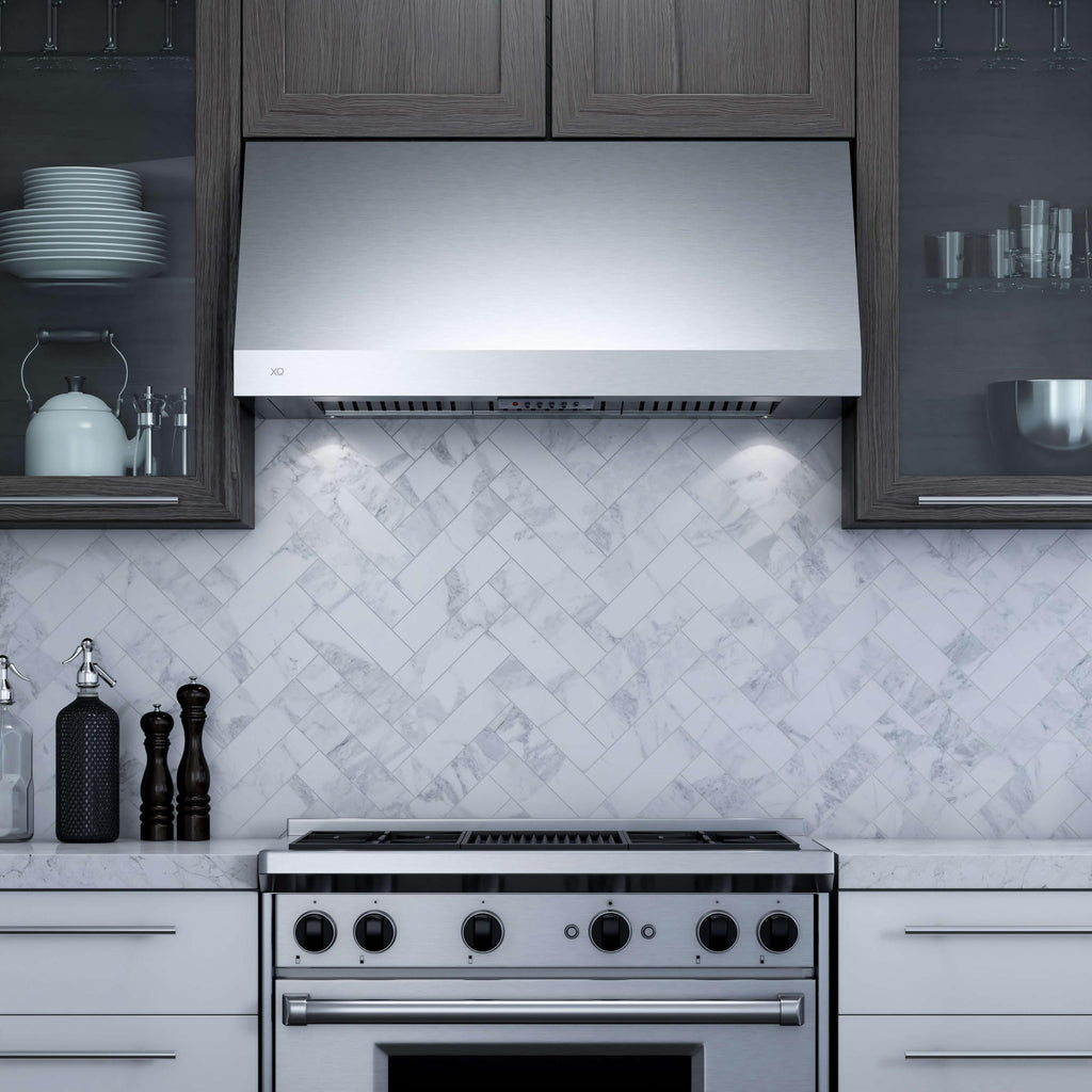 XO APPLIANCE XOT1848KSE 48" 1000 CFM Italian Made Pro Hood Range Hood in Stainless Steel - XOT1848KSE