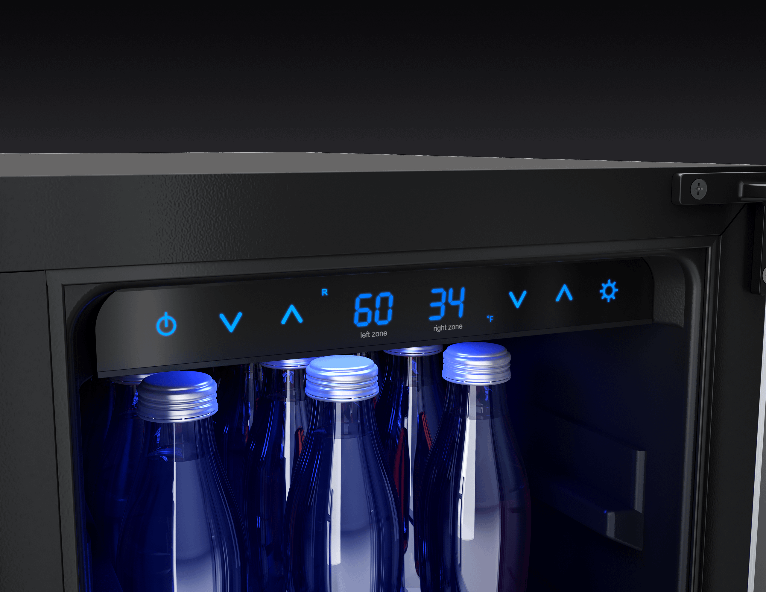 ZEPHYR Presrv Wine & Bev Cooler, 24in UC, SS+Gls, Fr Dr in Stainless Steel - PRWB24C32CG