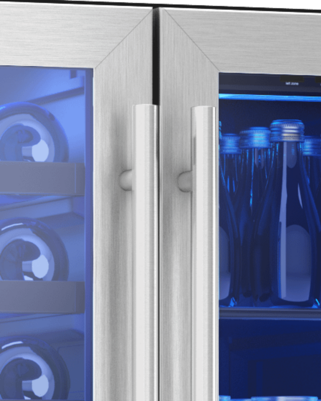 ZEPHYR Brisas Wine Bev Cooler, 24in UC, SS+Gls, Fr Dr, 2Z in Stainless Steel - BWB24C32AG