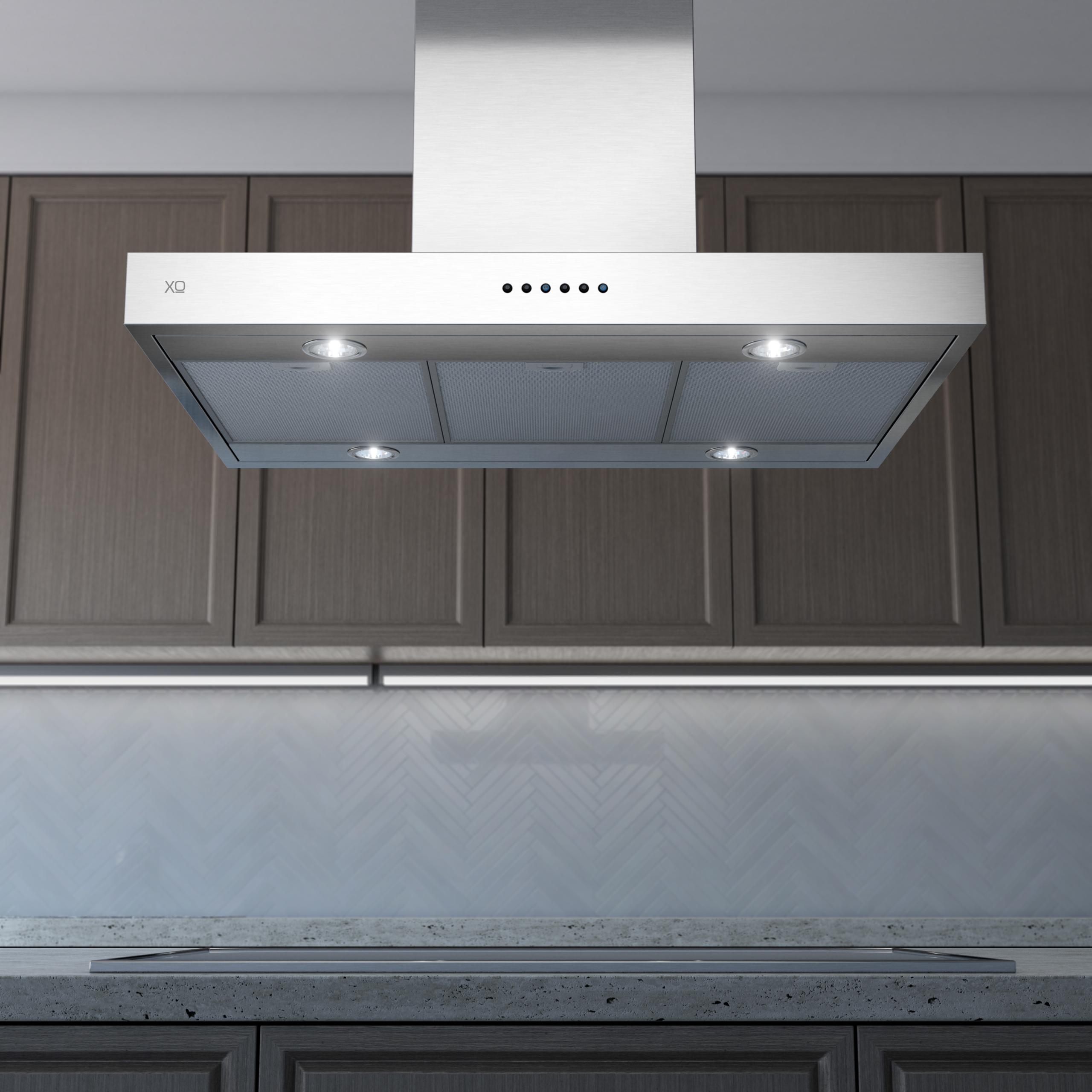 XO APPLIANCE XORI48SC 48" CCC 600/395 CFM Low Profile Island Hood in Stainless Steel - XORI48SC