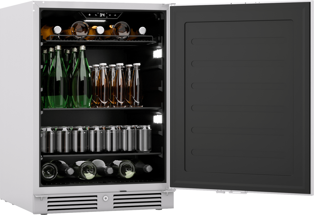 ZEPHYR Presrv Bev Outdoor Cooler, 24in UC, SS, Lock, 1Z in Stainless Steel - PRB24C01ASOD