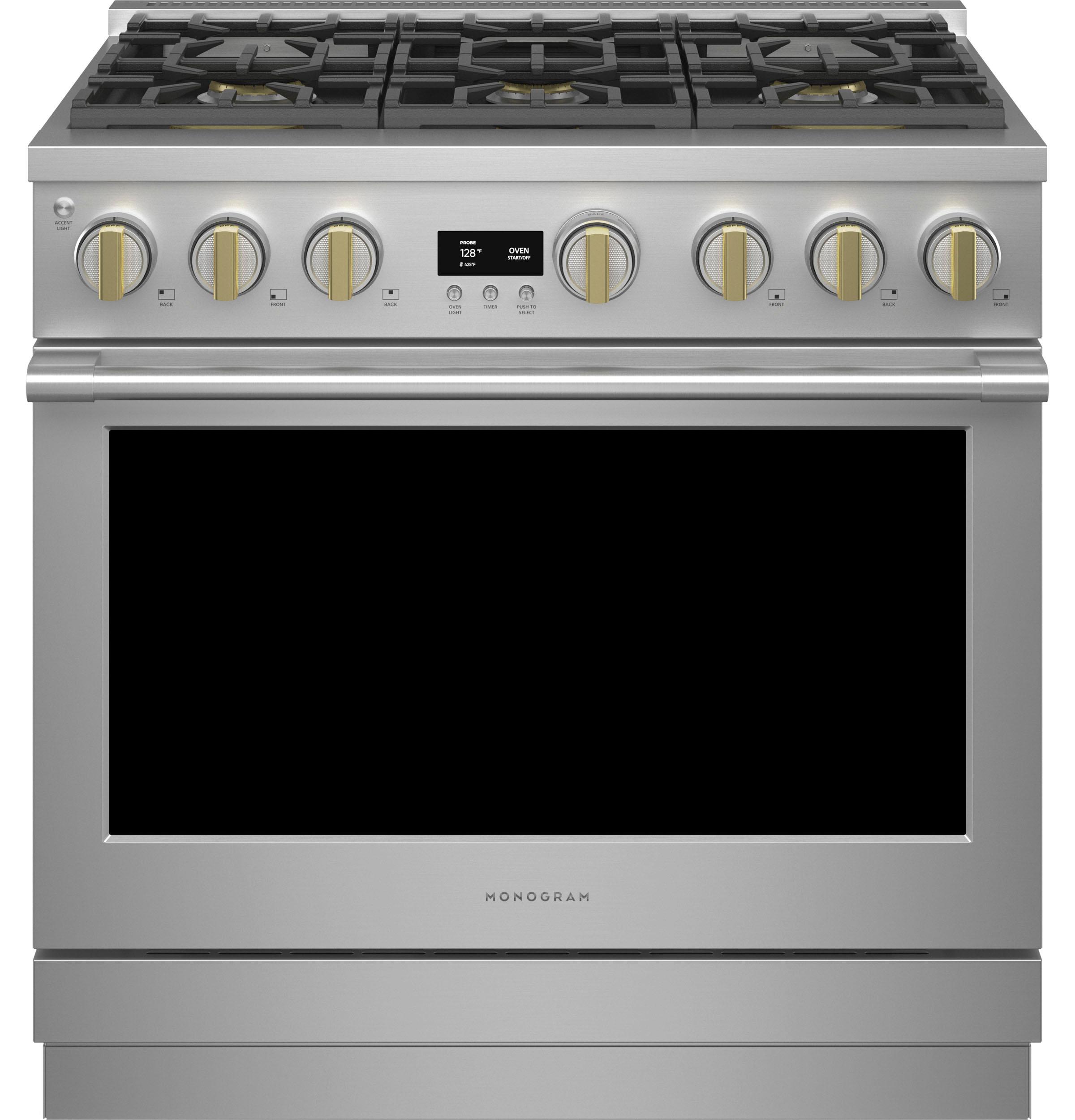 MONOGRAM Monogram 36" Dual-Fuel Professional Range with 6 Burners in Stainless Steel - ZDP366NTSS