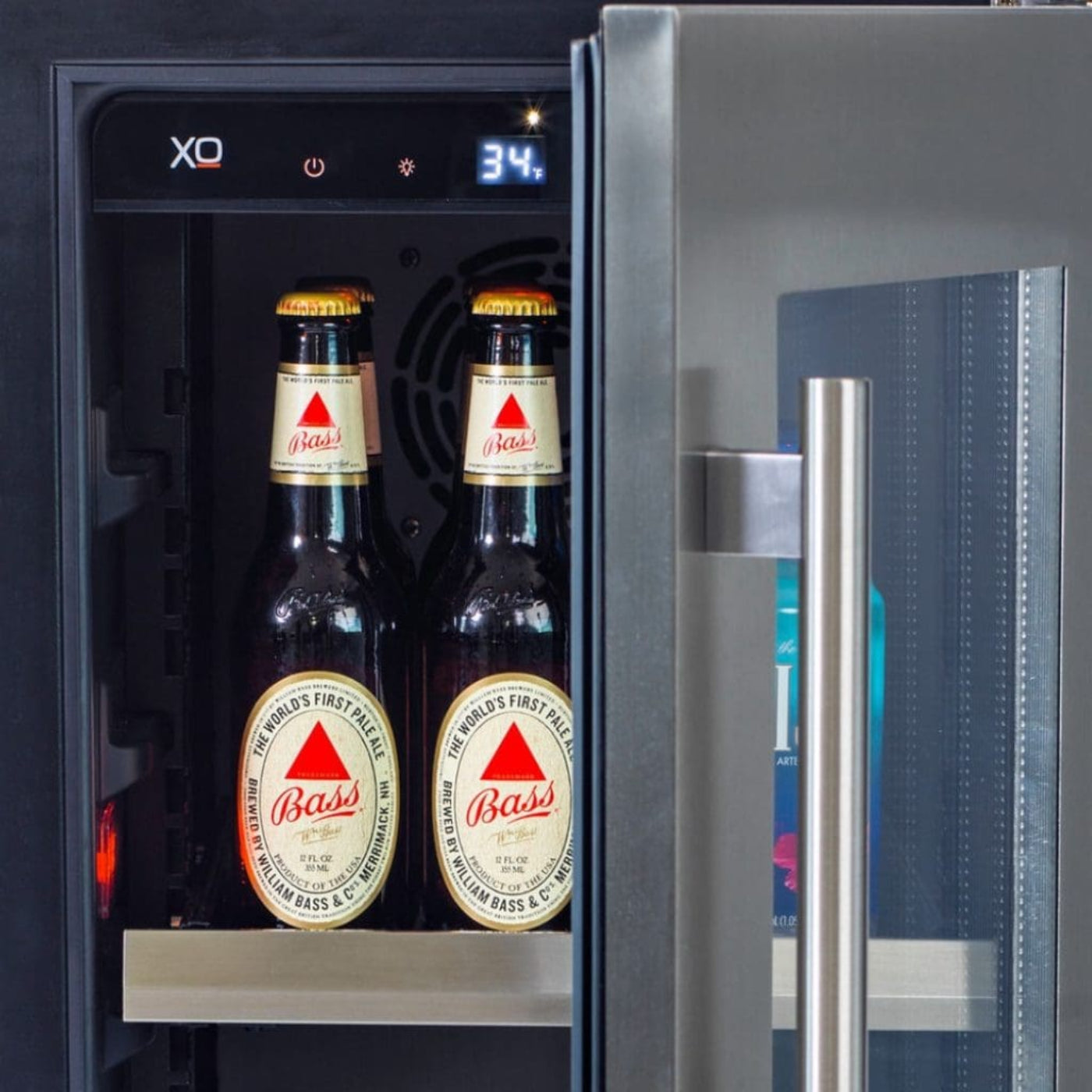 XO APPLIANCE XOU15BCGSL 15" Beverage Center, in Stainless Steel Glass, Left Hinge in Stainless Steel - XOU15BCGSL