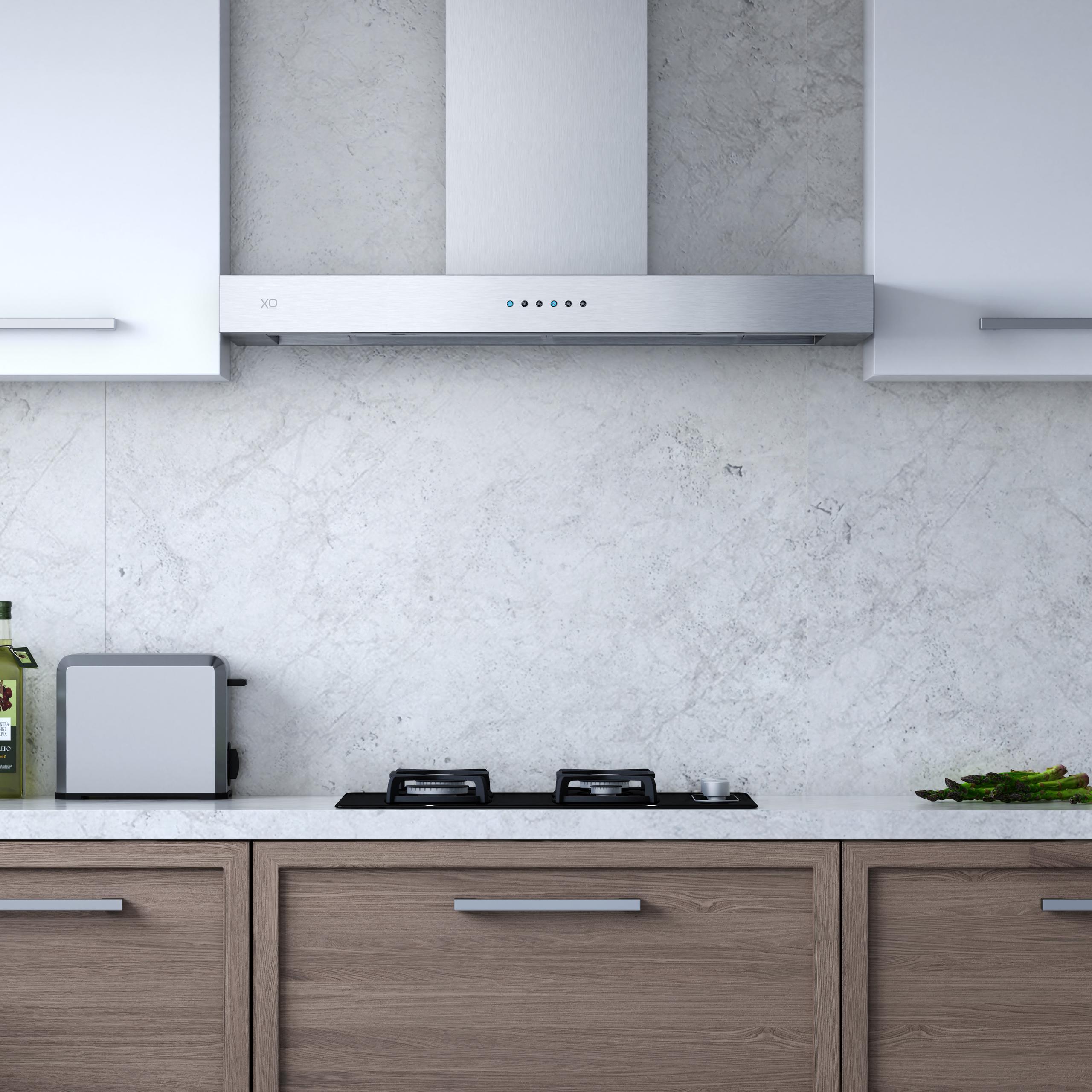 XO APPLIANCE XOR48SC 48" CCC 600/395 CFM Sleek Contemporary Italian Made Wall Mount Hood in Stainless Steel - XOR48SC