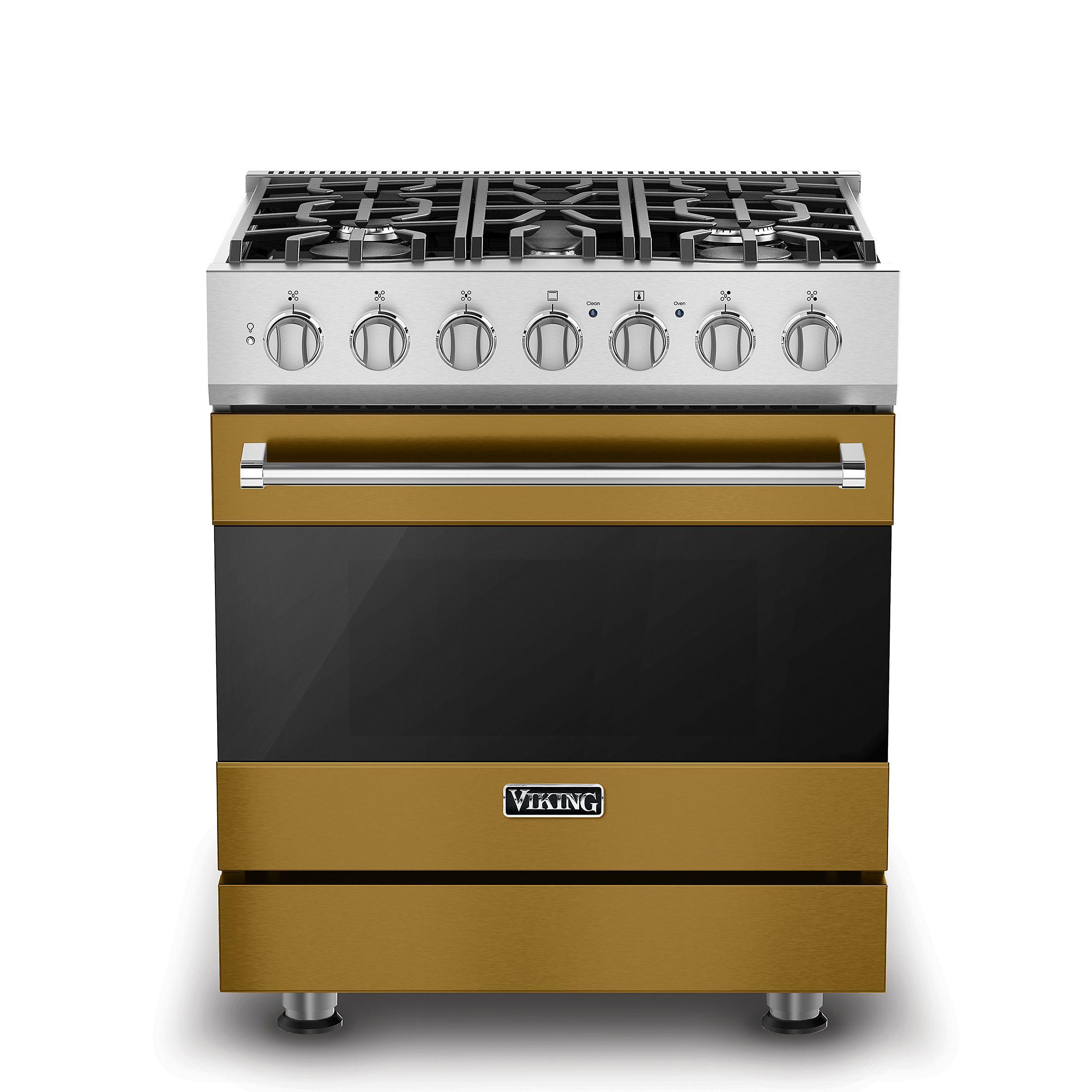 VIKING 30" Self-Cleaning Dual Fuel Range Viking 3 Series Gold - RVDR33025BGH