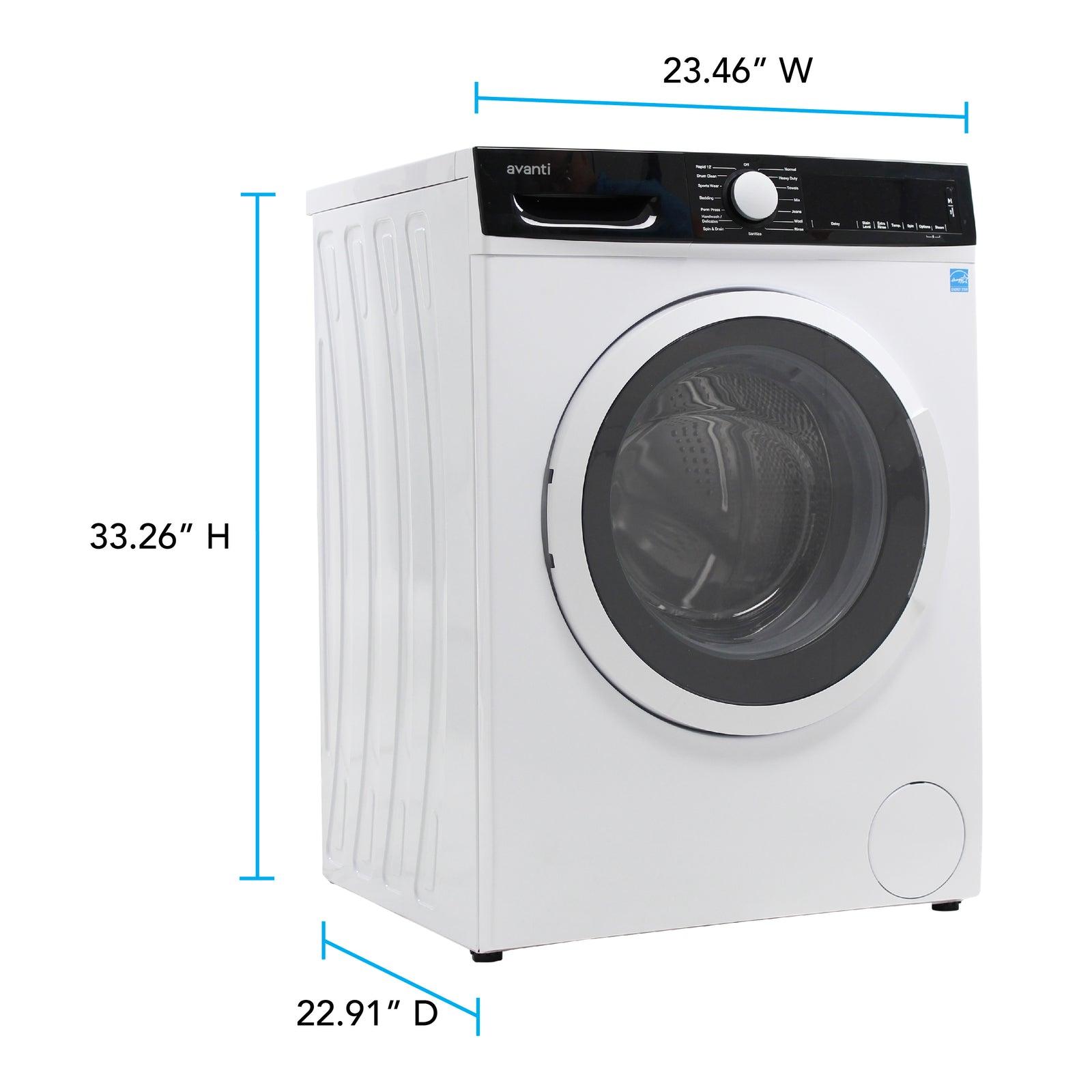 Avanti 24 Inch Front Load Washer with 2.2 cu. ft. Capacity, 15 Wash Cycles, 5 Water Temperature Settings, Energy Star Certified in White - FLW22V0W