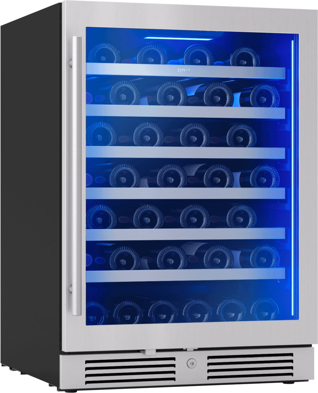 ZEPHYR Presrv Wine Cooler, 24in UC, SS+Gls, Rvs Door, 1Z in Stainless Steel - PRW24C01CG