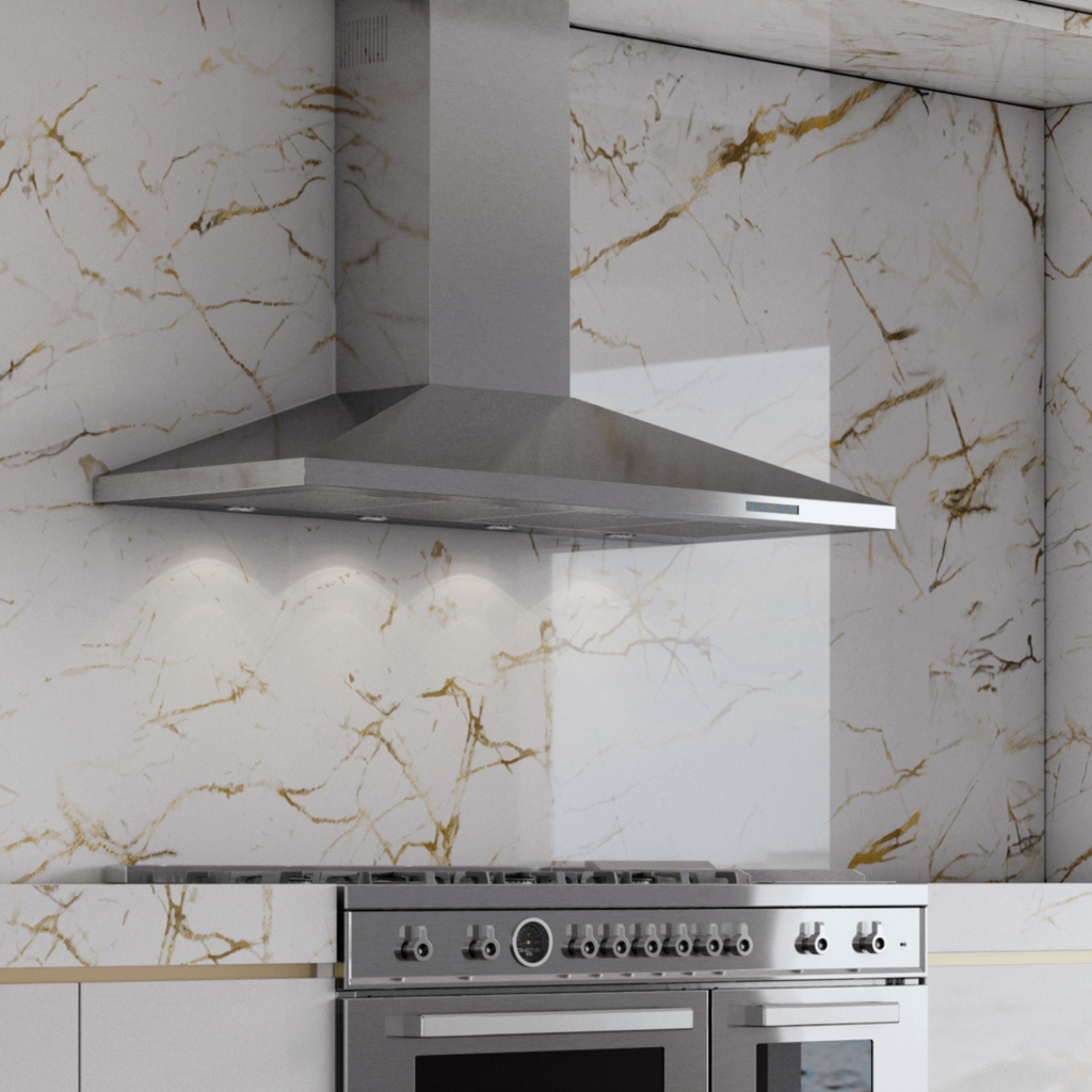 XO APPLIANCE XOV42SC 42" 600/395 CFM Italian Made Wall Chimney Range Hood in Stainless Steel - XOV42SC