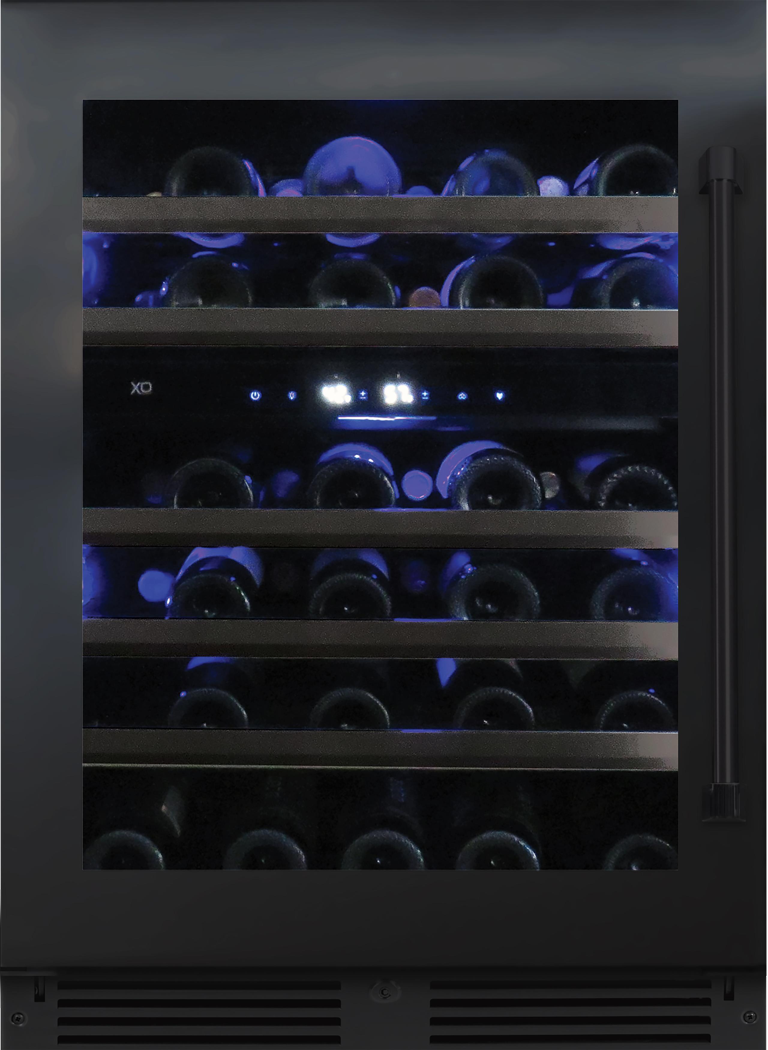 XO APPLIANCE XOU24WDZGBSR Dual Zone Wine Cooler, 24" Black Stainless, Right Hinge Black in Stainless Steel - XOU24WDZGBSR