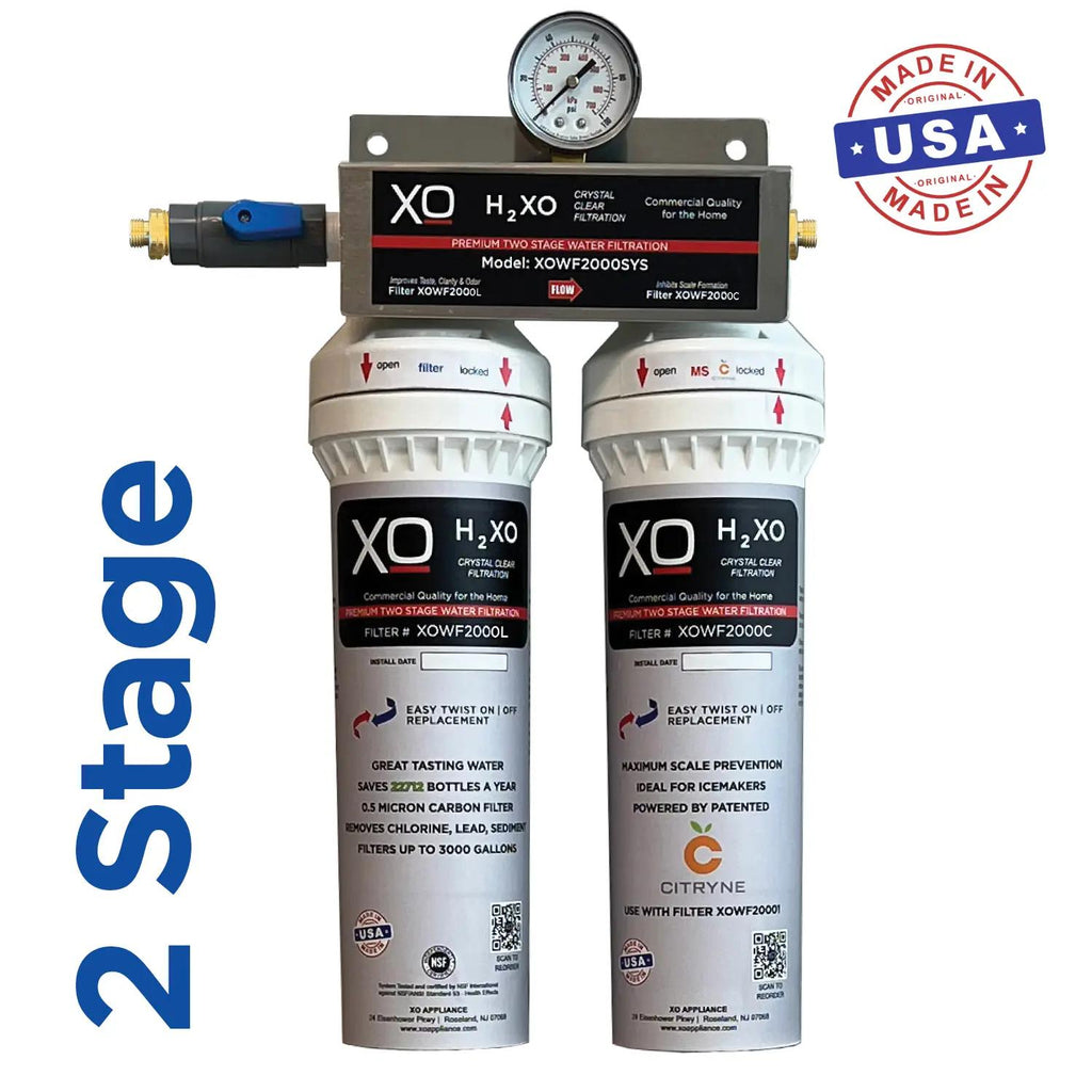 XO APPLIANCE XOWF2000SYS Dual Stage In-Line Drinking Water Filtration System - XOWF2000SYS