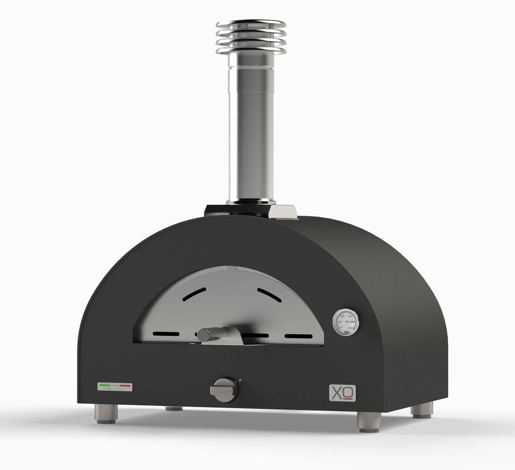 XO APPLIANCE XOPIZZA1GASCAN Tabletop Hybrid Gas & Wood Oven in Carbona (Black) Black - XOPIZZA1GASCAN