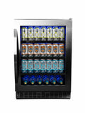 SILHOUETTE Silhouette - 24" Built-in Beverage Center In Black in Stainless Steel - SSBC056D3BS