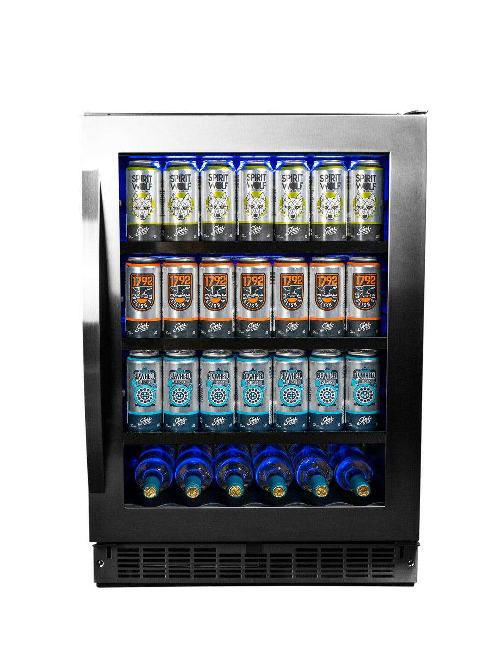 SILHOUETTE Silhouette - 24" Built-in Beverage Center In Black in Stainless Steel - SSBC056D3BS