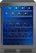 ZEPHYR Presrv Wine Cooler, 24in UC, Blk SS+Gls,Rvs Dr, 2Z Black in Stainless Steel - PRW24C02CBSG