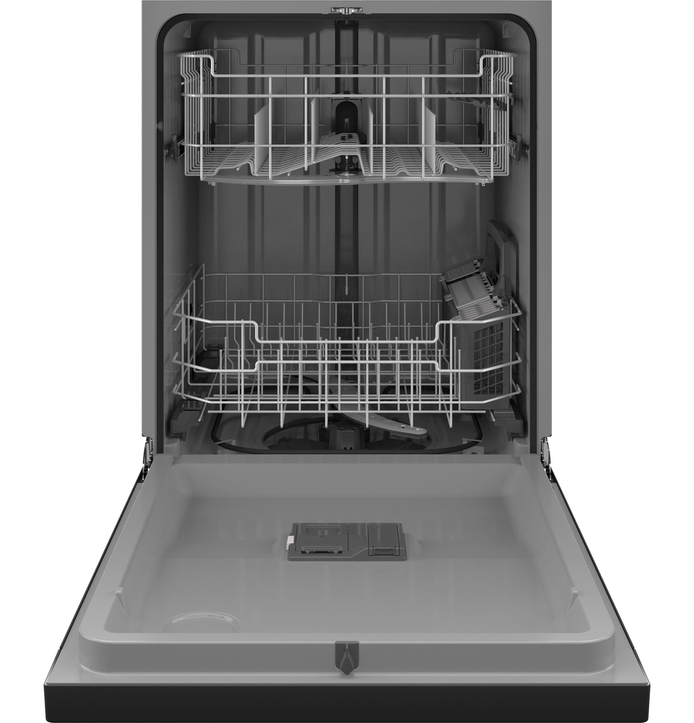 GE APPLIANCES GDF550PGRBB GE® ENERGY STAR® Front Control with Plastic Interior Dishwasher with Sanitize Cycle & Dry Boost Black