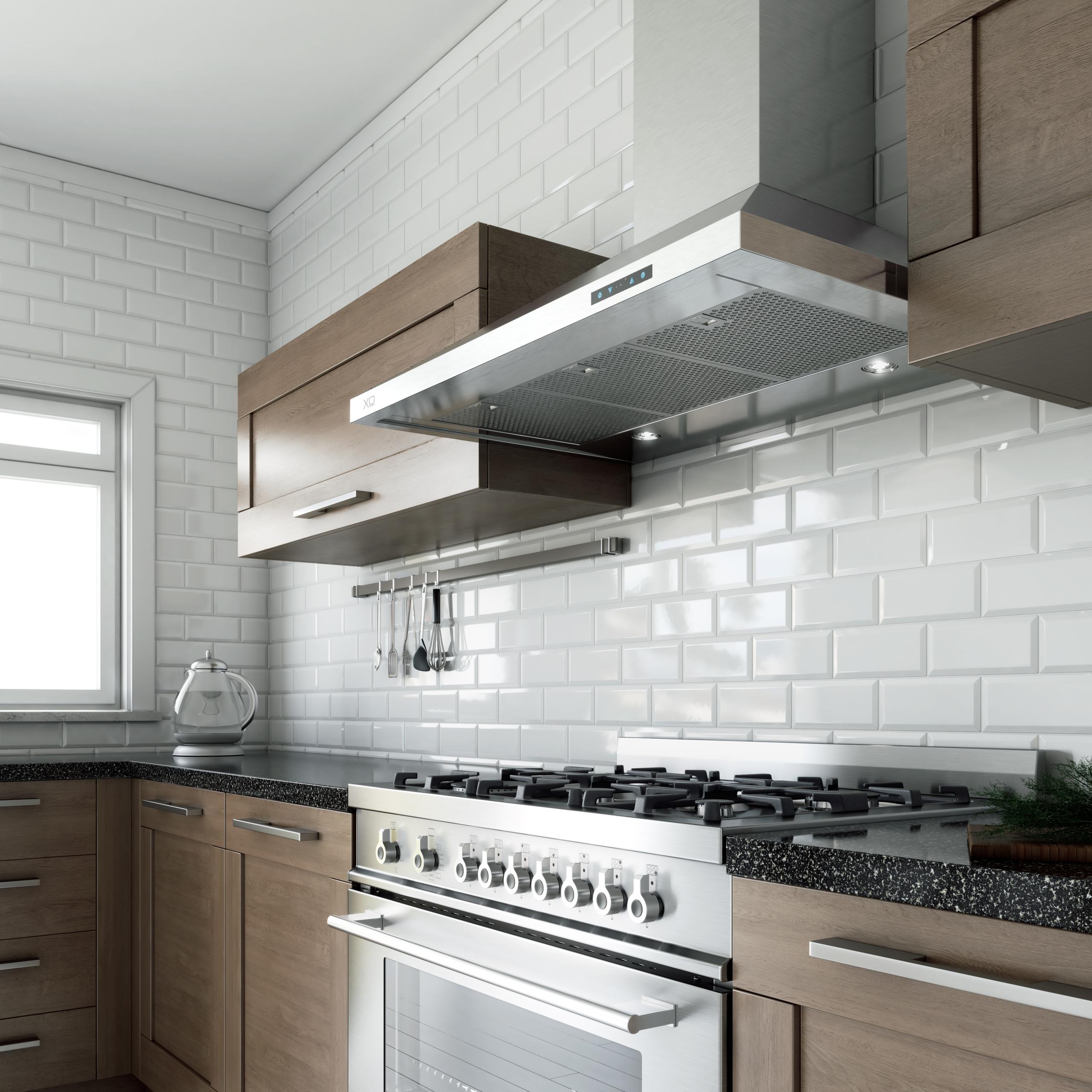 XO APPLIANCE XOV42SC 42" 600/395 CFM Italian Made Wall Chimney Range Hood in Stainless Steel - XOV42SC