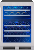 ZEPHYR Presrv Wine Cooler, 24in UC, SS+Gls, Rvs Door, 2Z in Stainless Steel - PRW24C02CG