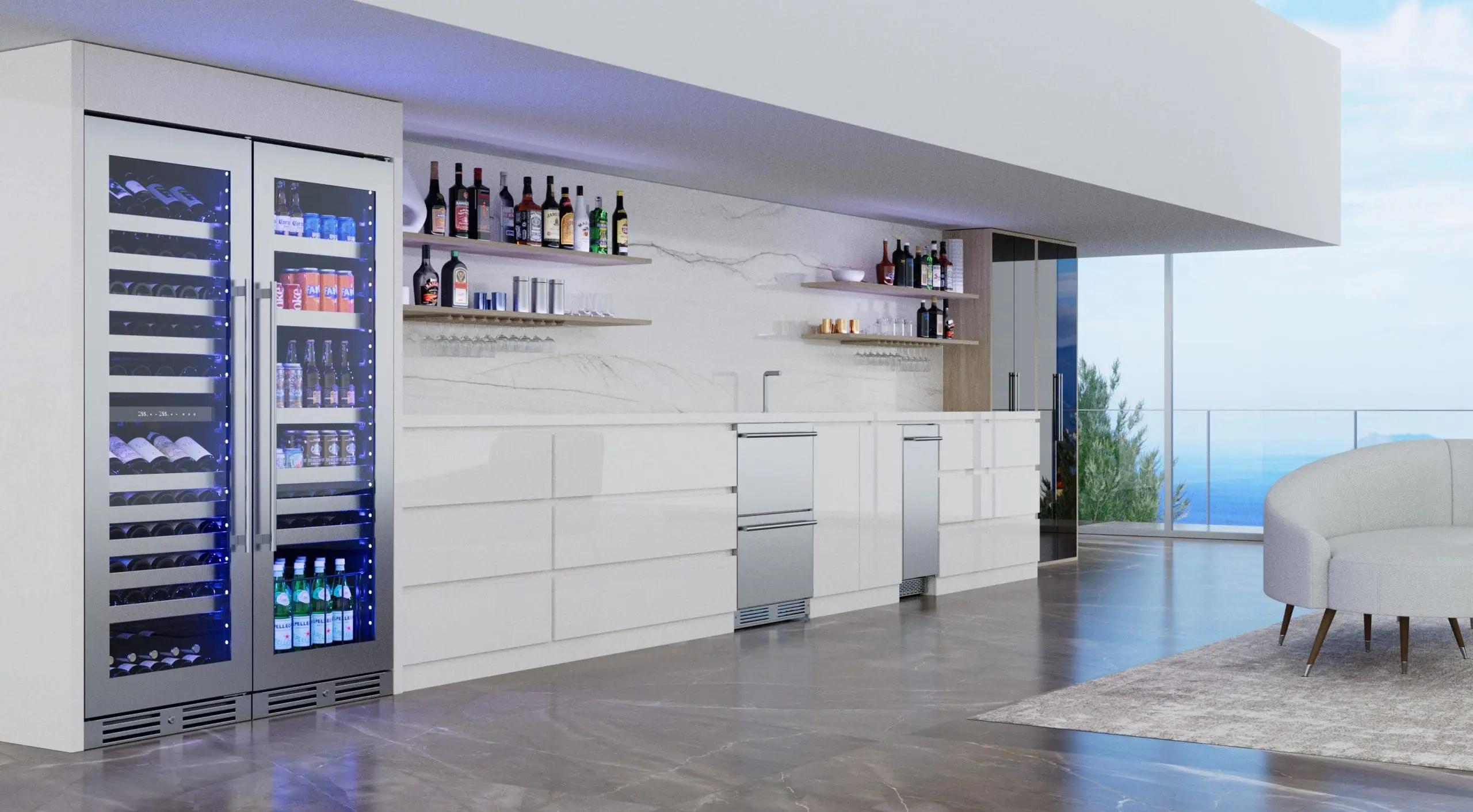 XO APPLIANCE XOU2470WGB Tall Single Zone Wine Cooler, Black Glass Black - XOU2470WGB
