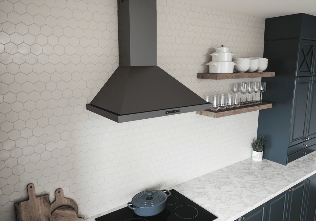 ZEPHYR Ombra, Wall, 30", Black SS, 600 CFM Black in Stainless Steel - ZOME30BBS