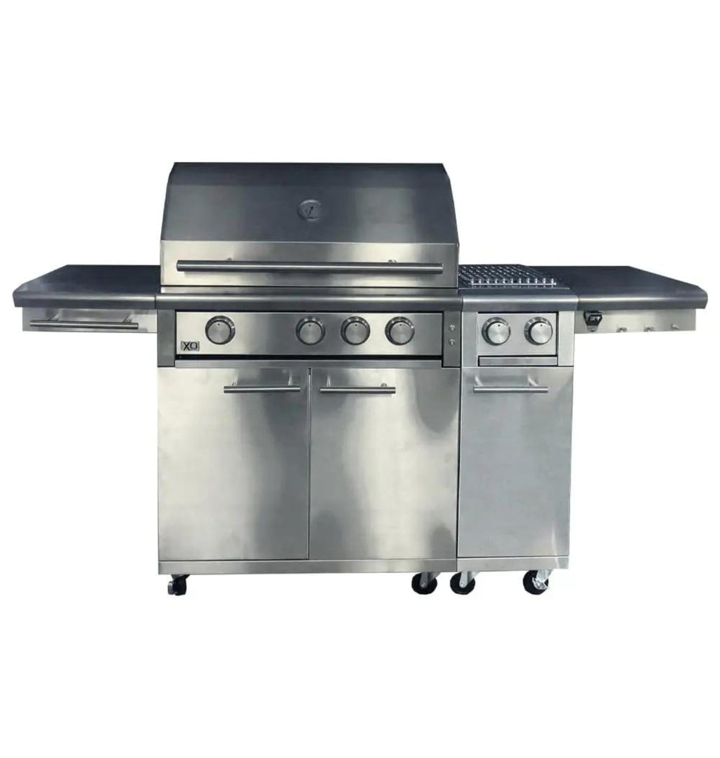 XO APPLIANCE XOGCARTSBXLT Cart with side burner (add to grill cart/ships LP with NG conversion kit) - XOGCARTSBXLT