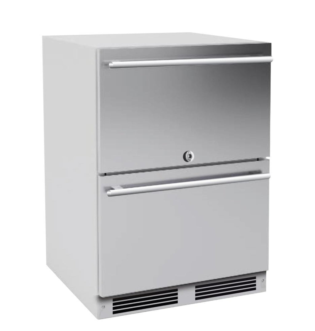 XO APPLIANCE XOU24ORDS 24" Outdoor Refrigerated Drawers Solid in Stainless Steel - XOU24ORDS