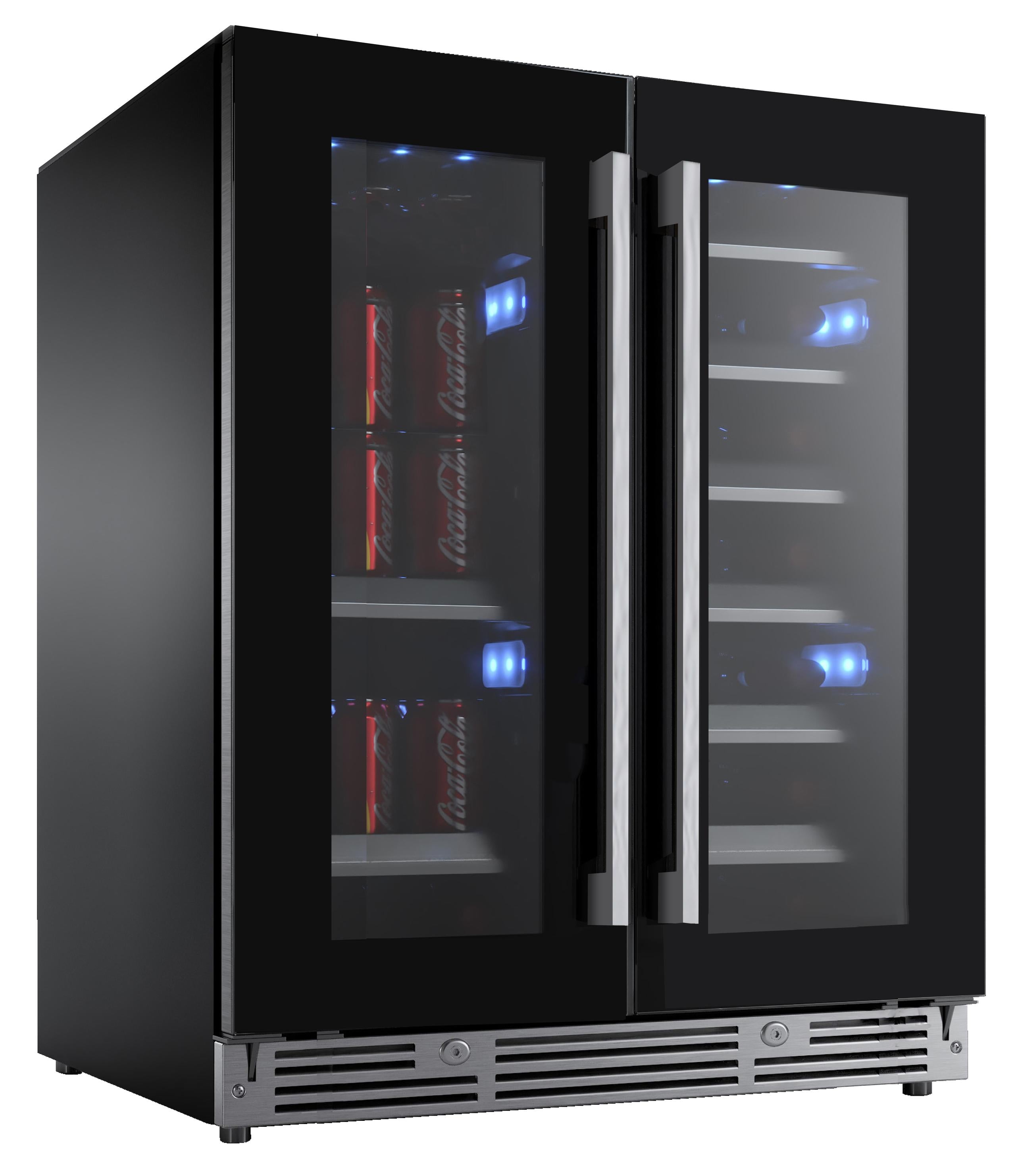 XO APPLIANCE XOU30BWDDGB 30" Beverage/Wine Double Door Black Glass Finish - XOU30BWDDGB