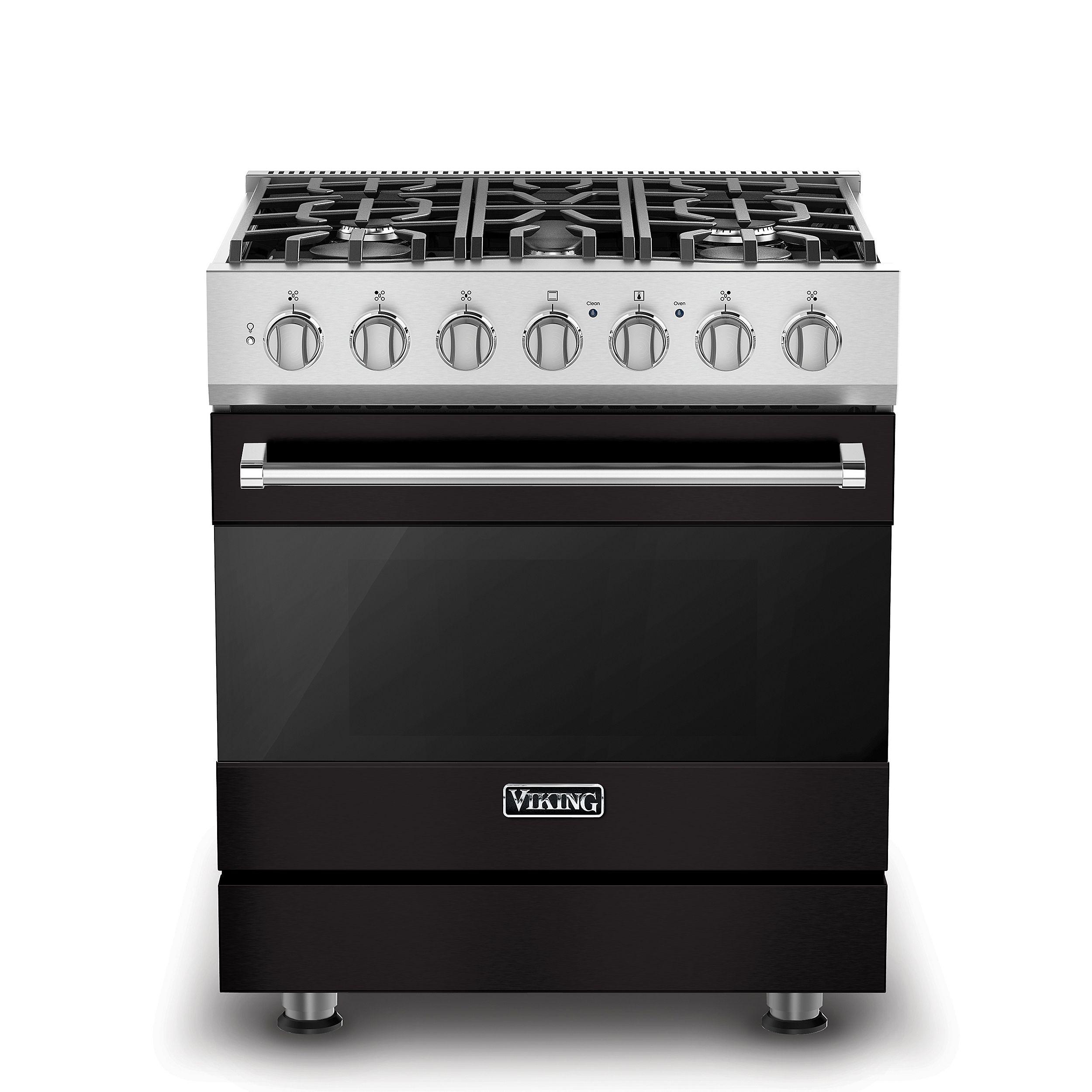 VIKING 30" Self-Cleaning Dual Fuel Range Viking 3 Series Black - RVDR33025BON