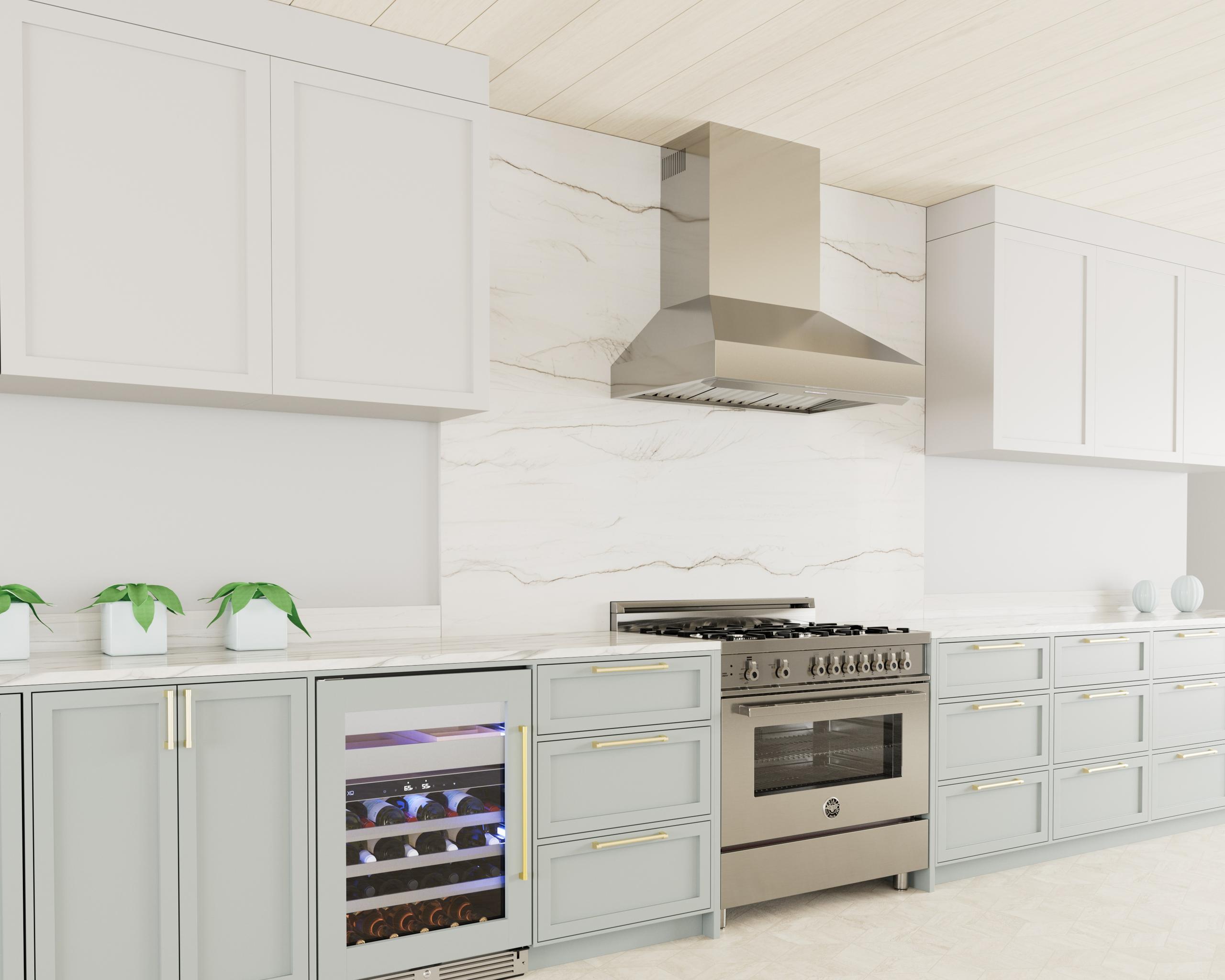 XO APPLIANCE XOVV236KSE 36in Pro Wall Chimney Hood in Stainless Steel Straight Lip 1000 CFM in Stainless Steel - XOVV236KSE