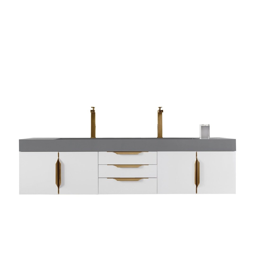 James Martin Vanities Mercer Island 72" Double Vanity - 389-V72D-AGR-G-DGG